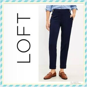 LOFT Delvin Slim Ankle Sailor Deep Space Blue Dress Pants